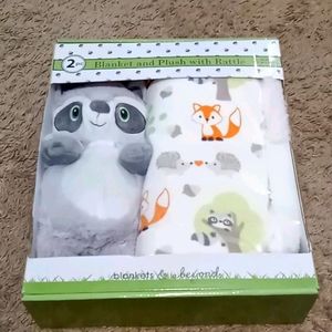blanket and plush with rattle